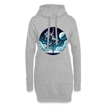 Pole Dance Astronautin Poledance Geschenk - Hoodie-Kleid - Grau meliert - Vorne