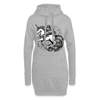 Einhorn Magischer Einhorntraum - Hoodie-Kleid - Grau meliert - Vorne
