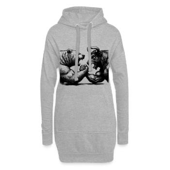 Bourse Marché boursier Bull Bull Bear Cadeau - Sweat-shirt à capuche long Femme - gris chiné - Devant