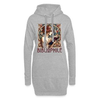 Femme bibliophile Livre Livres Lecture Cadeau - Sweat-shirt à capuche long Femme - gris chiné - Devant