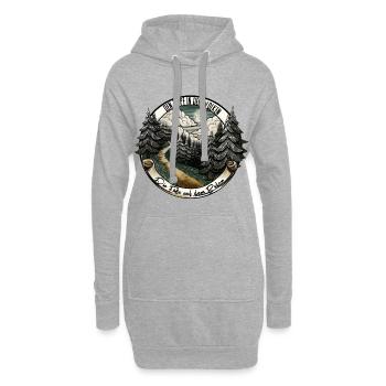 Envie de voyager : Nous suivons le chemin – Nature & Aventure - Sweat-shirt à capuche long Femme - gris chiné - Devant