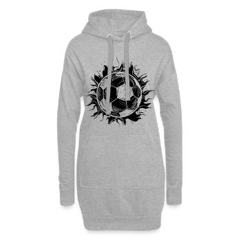 Fußball Skizze - Hoodie-Kleid - Grau meliert - Vorne