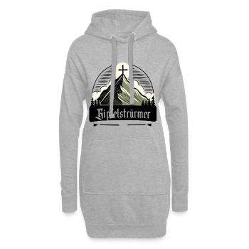 Tempête sommetale Montagne Motivation Nature - Sweat-shirt à capuche long Femme - gris chiné - Devant