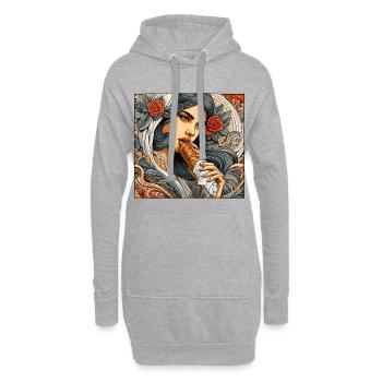 Dürüm Yufka Döner Kebab Geschenk - Hoodie-Kleid - Grau meliert - Vorne