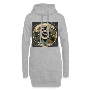 Suivez le chemin Boussole Montagnes Motivation - Sweat-shirt à capuche long Femme - gris chiné - Devant