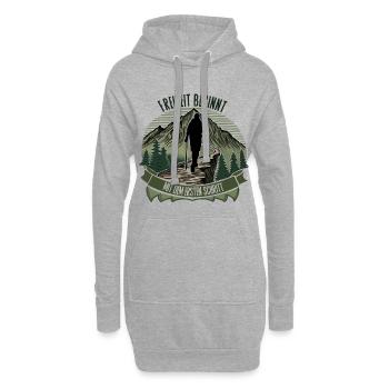 La liberté commence par le premier pas : la randonnée - Sweat-shirt à capuche long Femme - gris chiné - Devant
