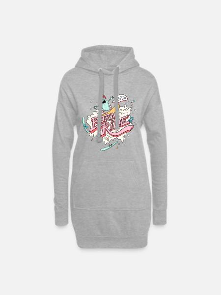 Born To Ride - Snowboard - Hoodie Dress - heather grey
