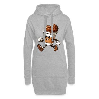 Tasse à café Tasse à café Running Gift - Sweat-shirt à capuche long Femme - gris chiné - Devant