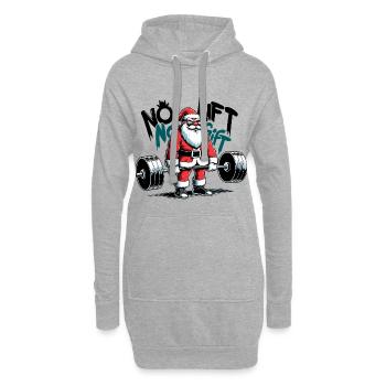 Kreuzheben Weihnachtsmann witzig Geschenk - Hoodie-Kleid - Grau meliert - Vorne