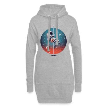 Pole Dance Astronautin Poledance Geschenk - Hoodie-Kleid - Grau meliert - Vorne