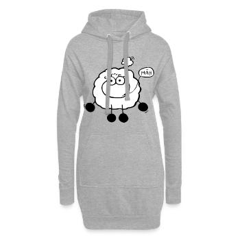 Moutons de course - Sweat-shirt à capuche long Femme - gris chiné - Devant