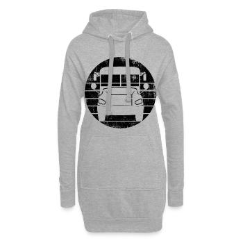 Bus Skizze - Hoodie-Kleid - Grau meliert - Vorne