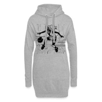 Weiblicher Basketballspieler - Hoodie-Kleid - Grau meliert - Vorne