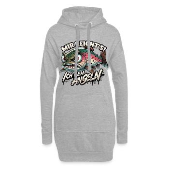 Mir reichts ich geh Angeln Forelle Geschenk - Hoodie-Kleid - Grau meliert - Vorne