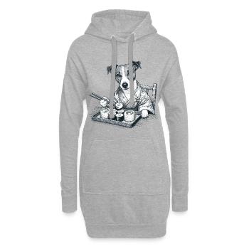 Sushi Jack Russell Terrier Maki Kimono Cadeau - Sweat-shirt à capuche long Femme - gris chiné - Devant