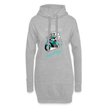 Just Keep On Scooting - Bande dessinée Fun - Sweat-shirt à capuche long Femme - gris chiné - Devant
