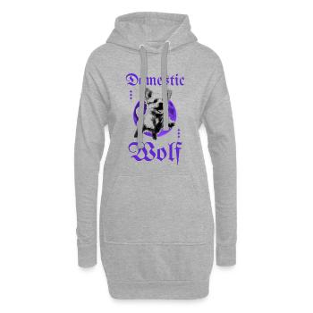 Loup domestique – Chien gothique avec lune - Sweat-shirt à capuche long Femme - gris chiné - Devant