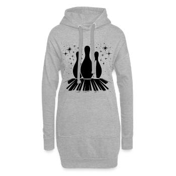 Quilles Bowling - Sweat-shirt à capuche long Femme - gris chiné - Devant