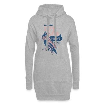 A Crow Left of the Murder – Mystische Krähenkunst - Hoodie-Kleid - Grau meliert - Vorne