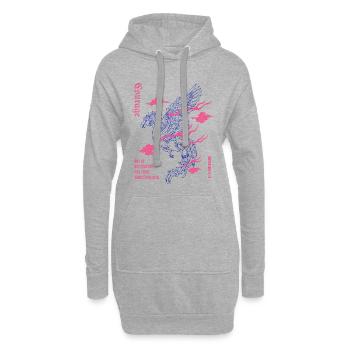 Courage – Phönix der Wiedergeburt - Hoodie-Kleid - Grau meliert - Vorne