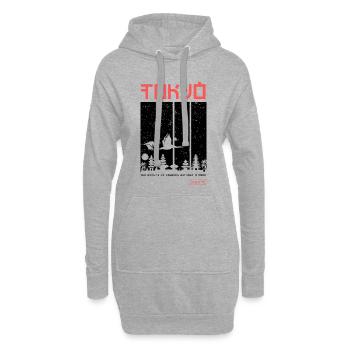 Tokyo – Minimalistisches Japan-Design - Hoodie-Kleid - Grau meliert - Vorne