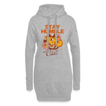 Restez humble et détendu - Vintage Cartoon Vibes - Sweat-shirt à capuche long Femme - gris chiné - Devant