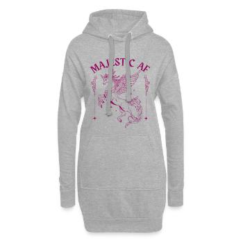 Majestic AF – Design de licorne mystique - Sweat-shirt à capuche long Femme - gris chiné - Devant