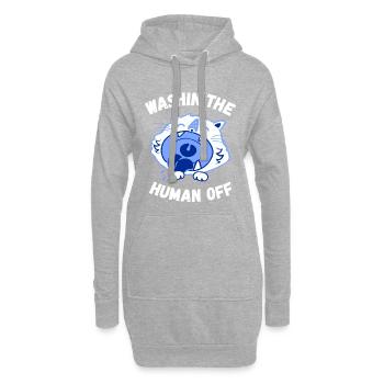 Laver l’humain - Sweat-shirt à capuche long Femme - gris chiné - Devant