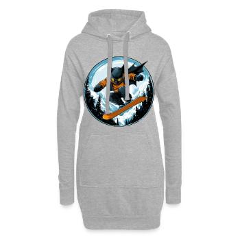 Chauve-souris Snowboarder - Sweat-shirt à capuche long Femme - gris chiné - Devant