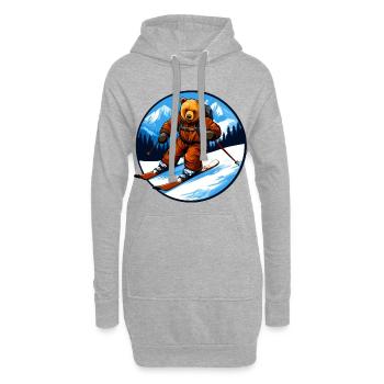 Ski Bären - Hoodie-Kleid - Grau meliert - Vorne