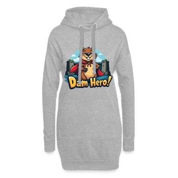 Beaver Hero – Dam Hero! - Hoodie Dress - heather grey - Front