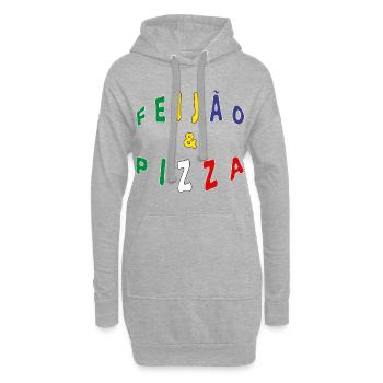 Italo Brasilianer Italiener Feijao &Pizza Geschenk - Hoodie-Kleid - Grau meliert - Vorne