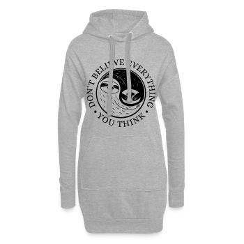 Yin-Yang Faultier – Gelassenheit & Balance - Hoodie-Kleid - Grau meliert - Vorne