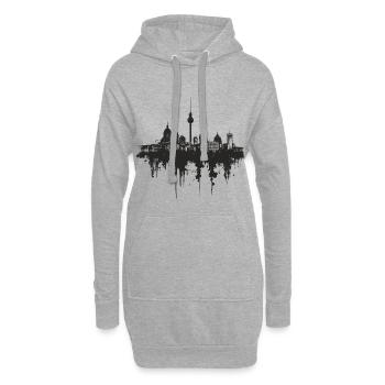 Horizon de Berlin - Sweat-shirt à capuche long Femme - gris chiné - Devant