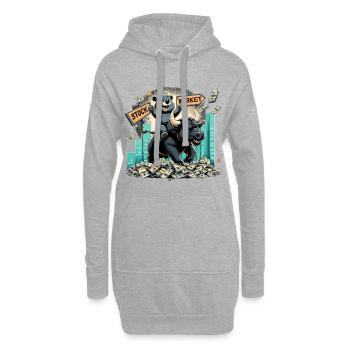 Bourse Marché boursier Bull Bull Bear Profit Gift - Sweat-shirt à capuche long Femme - gris chiné - Devant