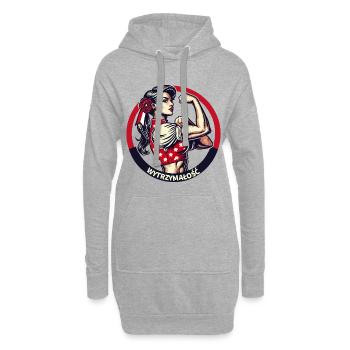 Stärke starke Frau Polin Polen retro Geschenk - Hoodie-Kleid - Grau meliert - Vorne