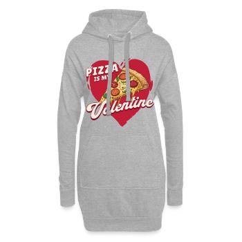 Pizza ist mein Valentine – Lustiger Valentinstag - Hoodie-Kleid - Grau meliert - Vorne