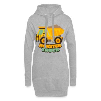 Camion monstre - Sweat-shirt à capuche long Femme - gris chiné - Devant