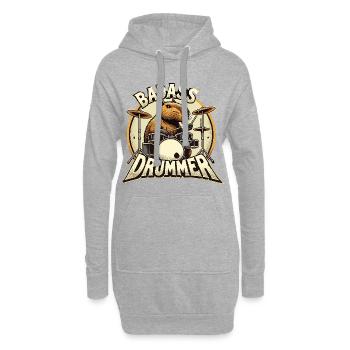 Knallharter Schlagzeuger Capybara cool Geschenk - Hoodie-Kleid - Grau meliert - Vorne