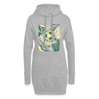 Eat, Sleep, Ball, Repeat – Fußball Vintage Look - Hoodie-Kleid - Grau meliert - Vorne