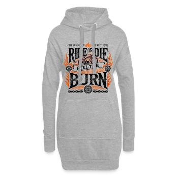 Rouler ou mourir – Sentez la brûlure - Sweat-shirt à capuche long Femme - gris chiné - Devant