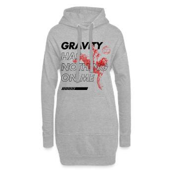 Coup de tête sans gravité – Art du football - Sweat-shirt à capuche long Femme - gris chiné - Devant