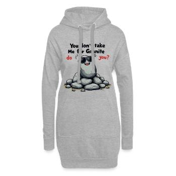 You Don’t Take Me for Granite, Do You? - Hoodie-Kleid - Grau meliert - Vorne