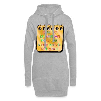 BEZIEHUNG ZEIT - DANKBARKEIT DANKE - Hoodie-Kleid - Grau meliert - Vorne