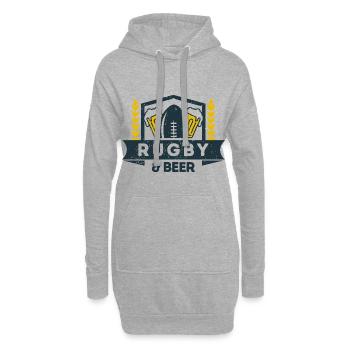Rugby & Beer – Perfekte Kombination für Fans - Hoodie-Kleid - Grau meliert - Vorne