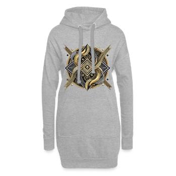 Mystisches geometrisches Design der goldenen Schlange - Hoodie-Kleid - Grau meliert - Vorne