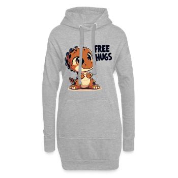 T-Rex süß Baby Dino Babydino Dinobaby Geschenk - Hoodie-Kleid - Grau meliert - Vorne