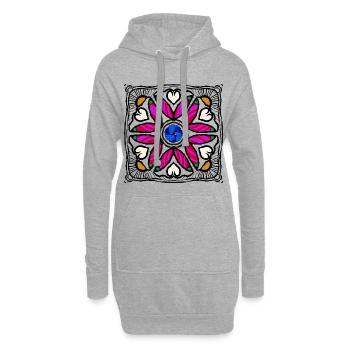 Soleil levant - Sweat-shirt à capuche long Femme - gris chiné - Devant