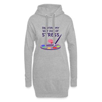 Peindre pour sortir du stress - Sweat-shirt à capuche long Femme - gris chiné - Devant