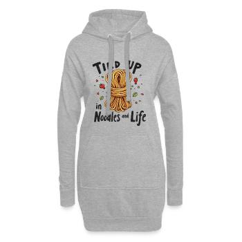 Tied Up in Noodles and Life - Hoodie-Kleid - Grau meliert - Vorne